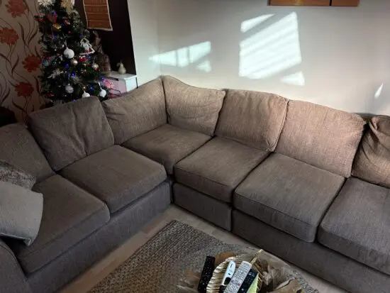 Next , Beige/ Brown fabric, 4,seat corner sofa.