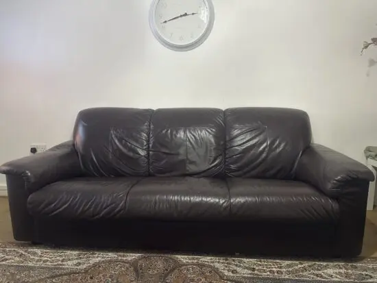 Dark Brown Leather 3-Seater Sofa – IKEA