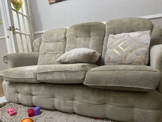 Beige 3 seater sofa