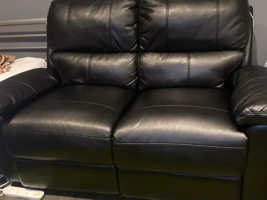 Argos+Black+ two seater sofa