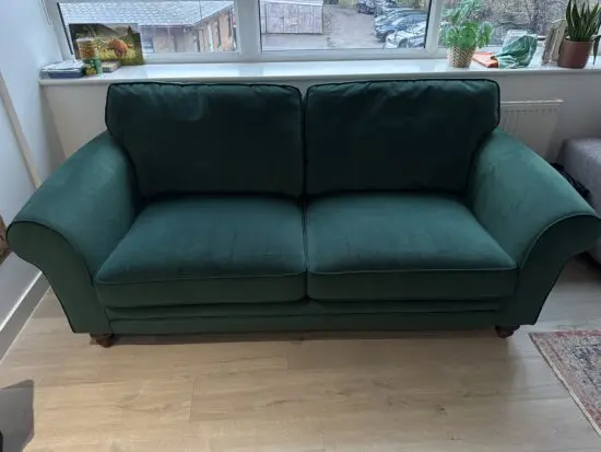DFS Forest Green Saskia 3 Seater Sofa