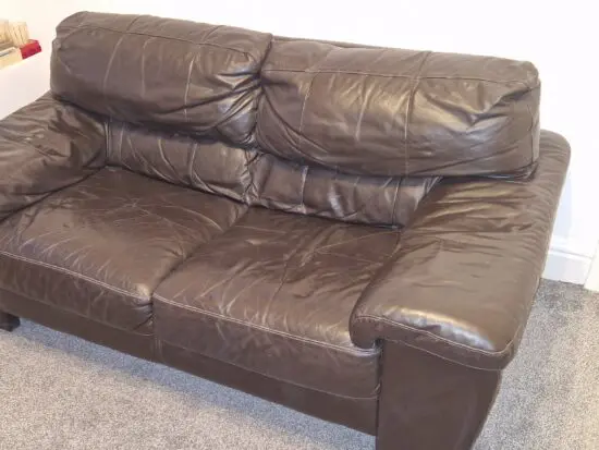 Dfs leather brown sofa