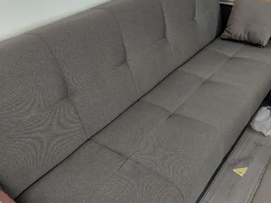 Grey sofa with storage