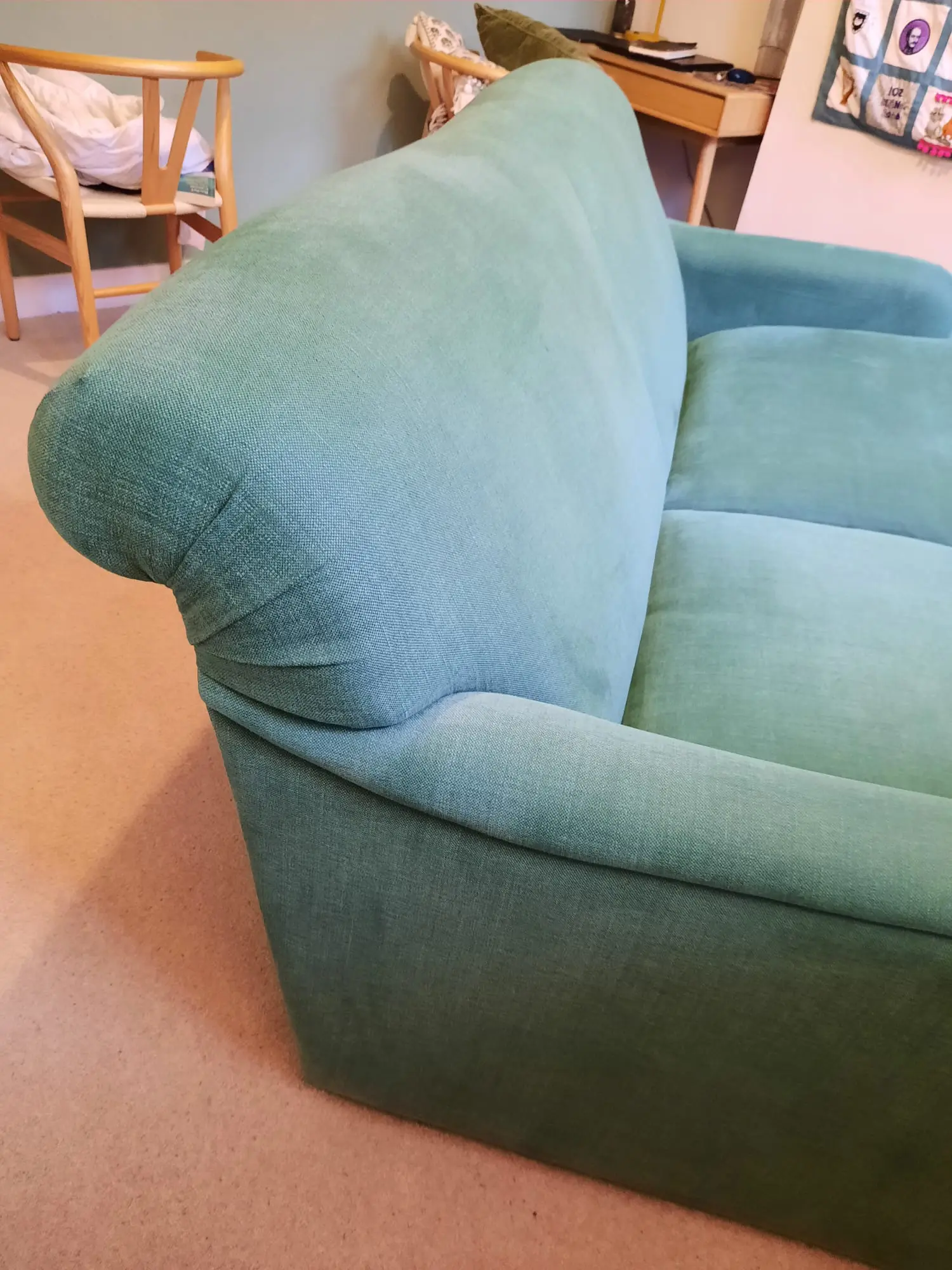 Loaf Pudding Sofa Bed in Brushed Cotton, Barely Used