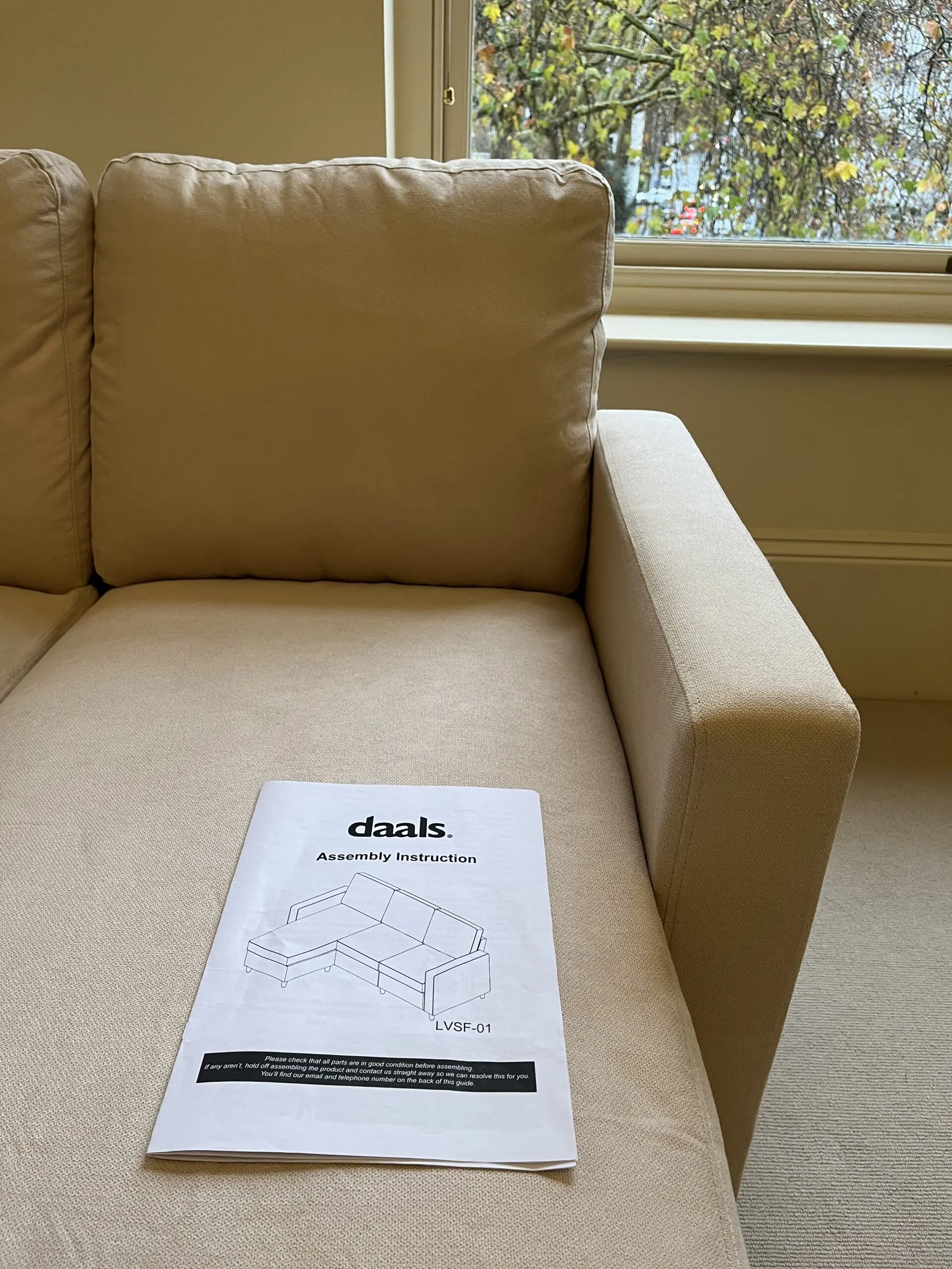 Campbell 3 seater (Daals) in Beige - Brand New, Unused