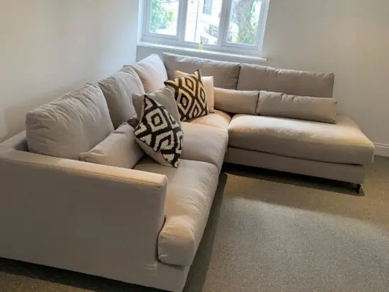 Brandon Set 2 Corner Sofa in Light Grey