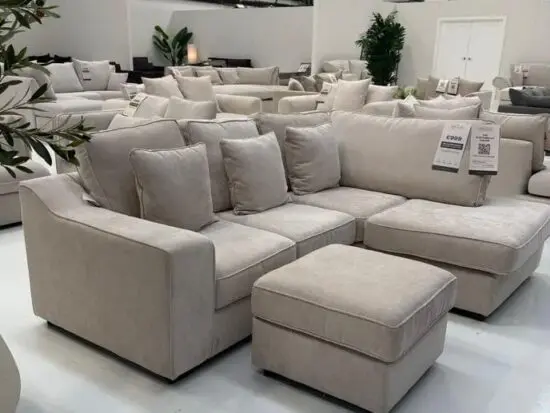 Chelsea Sectional Sofa With Footstool Beige Corner Sofa For Sale