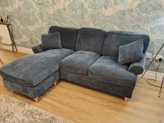 Roseland Navy Chaise Sofa