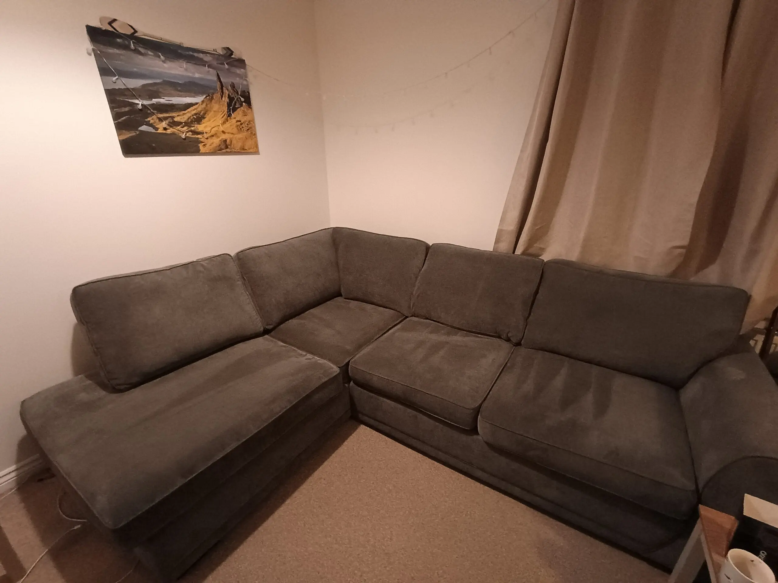 DFS Graphite Orka Corner Sofa - Right hand facing