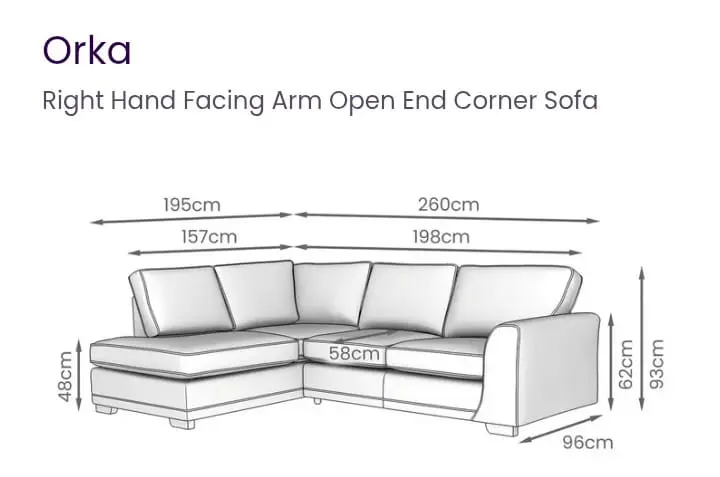 DFS Graphite Orka Corner Sofa - Right hand facing