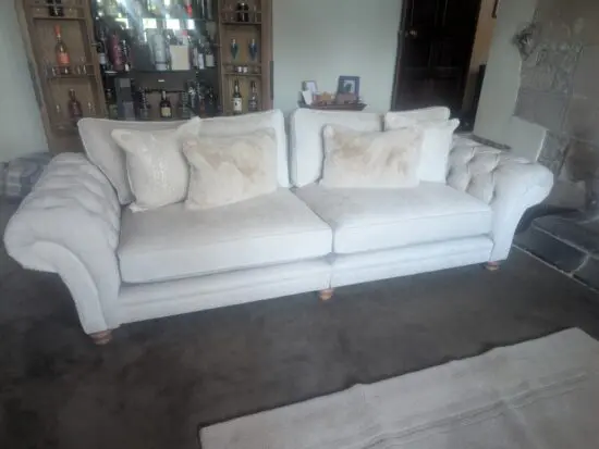 2 x Furniture Village Ivory Boutique collection Blenheim grand classic back sofas.
