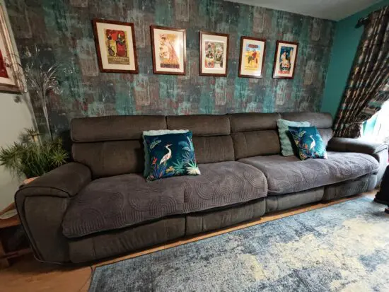 Harvey's 4 seater electric recliner sofa in grey