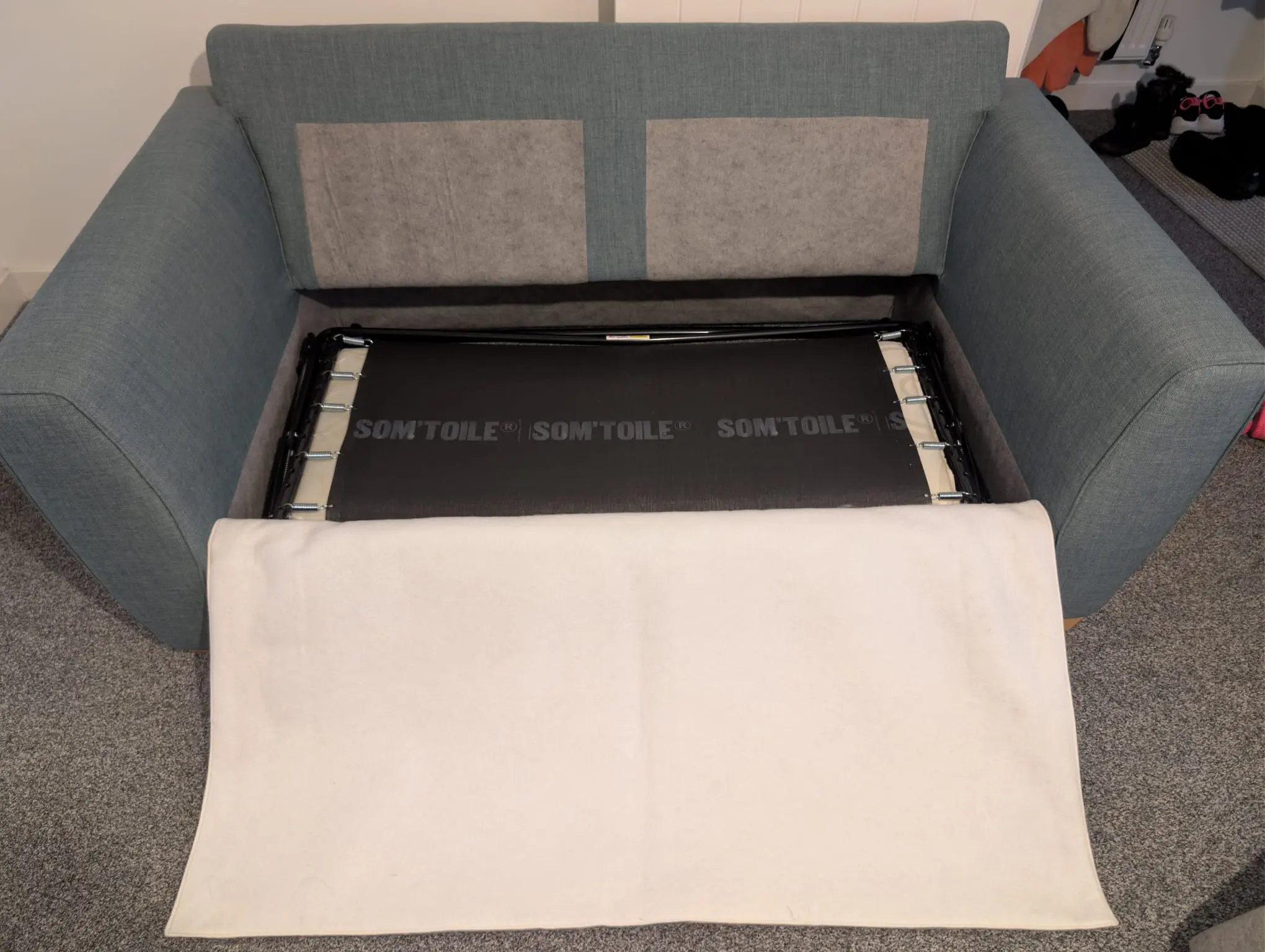 DFS Kian Large 2-Seater Sofa Bed – Sky Blue