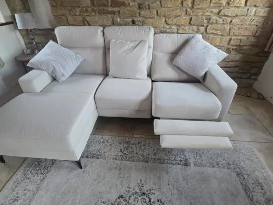 SCS 3 seater corner Italian Chaise Longue with Electric recliner