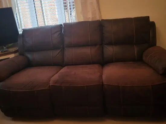 Leather recliner 3-seater sofa