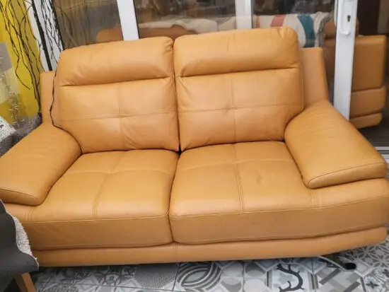 Harveys leather 2+3 seater mustard sofas