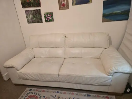 Leather cream Sofa 3 seater