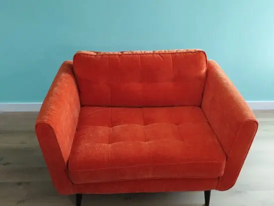 Orla Kiely Snuggler chair in Derry orange