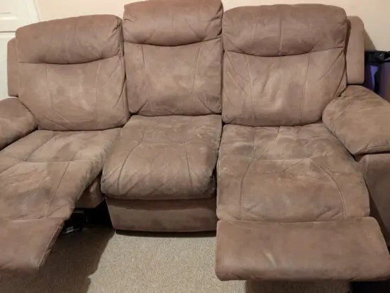 Beige recliner 3 seater sofa