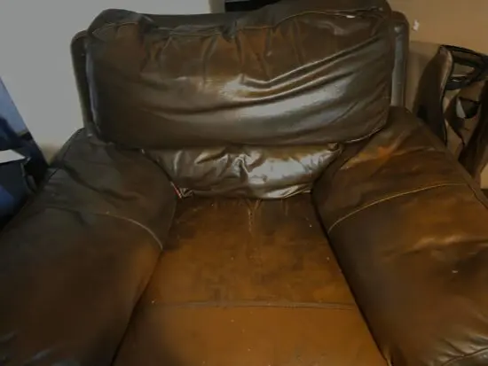 DFS real leather brown sofa.