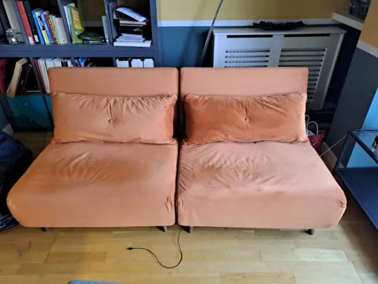 Habitat Roma velvet fabric chair bed- orange