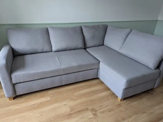 M&S grey corner sofa bed with built-in storage