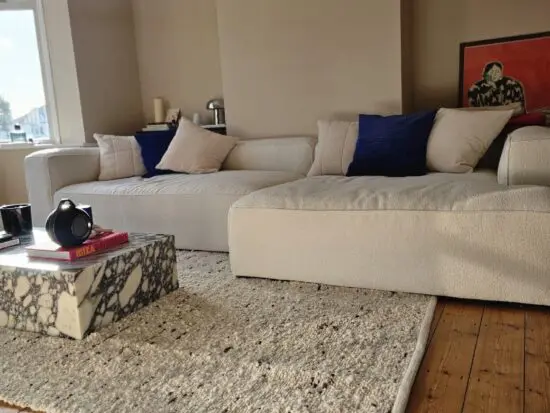 Decotique brand sofa white steam