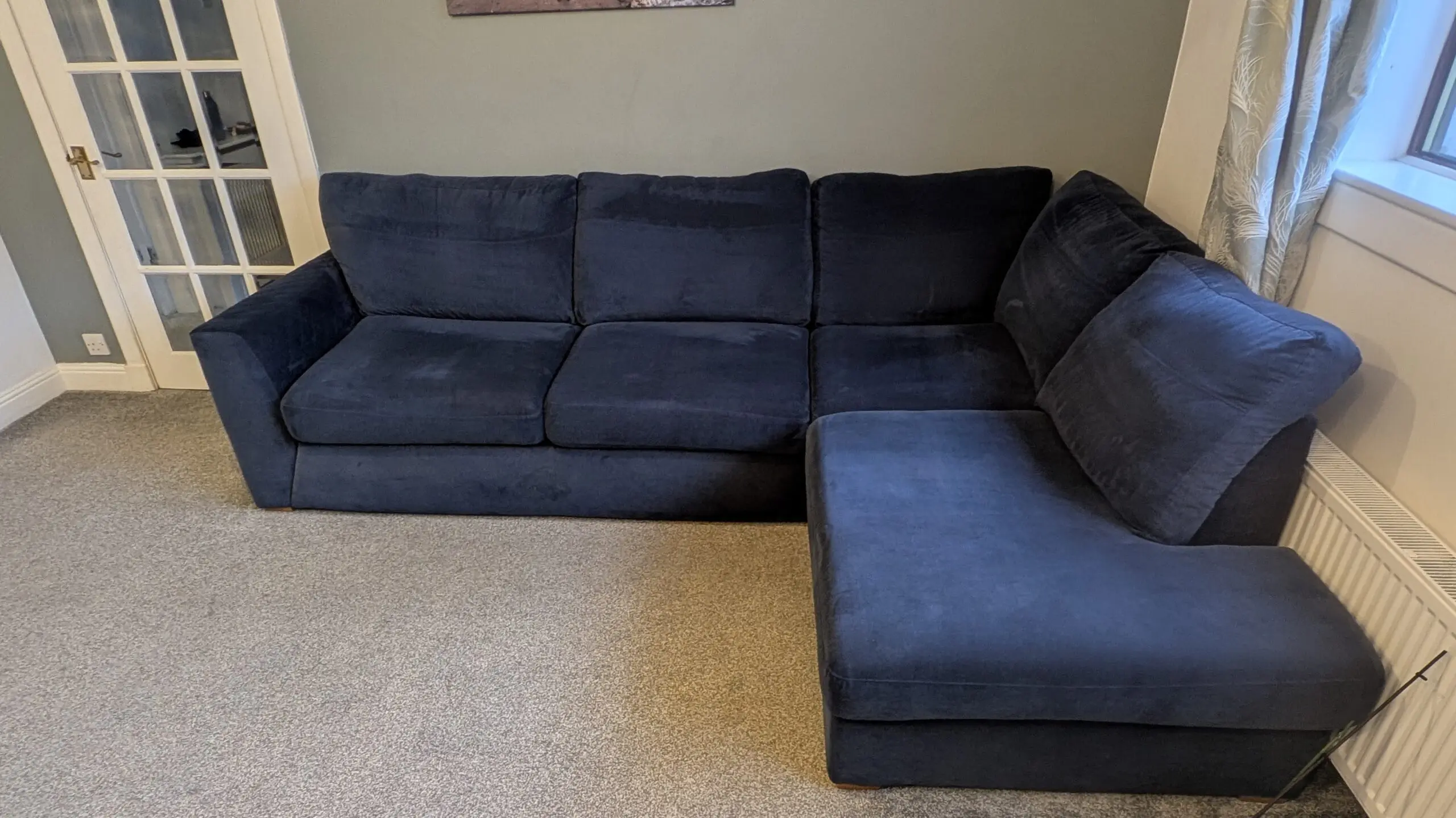 DFS Navy Blue Corner Sofa