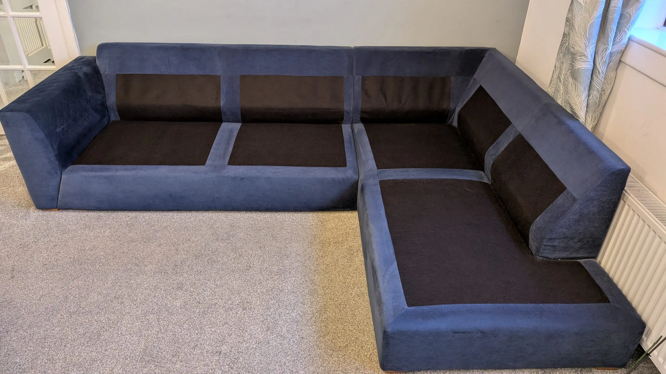 DFS Navy Blue Corner Sofa