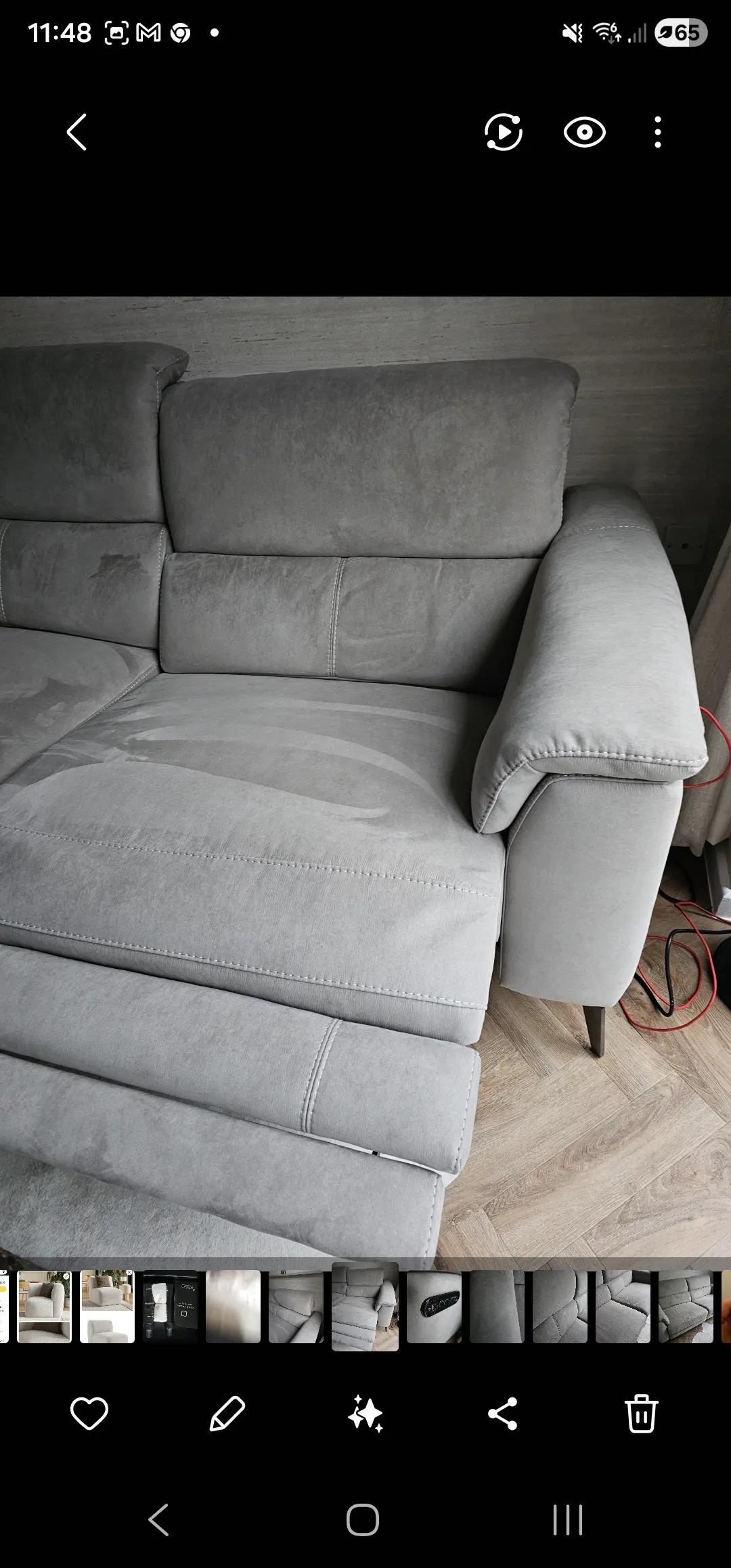 Sofology dual powered recliner 3 seater sofa.