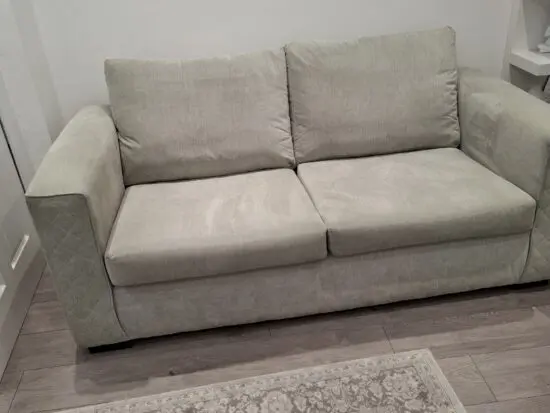 Very light grey/beige 3 seater sofa and chair