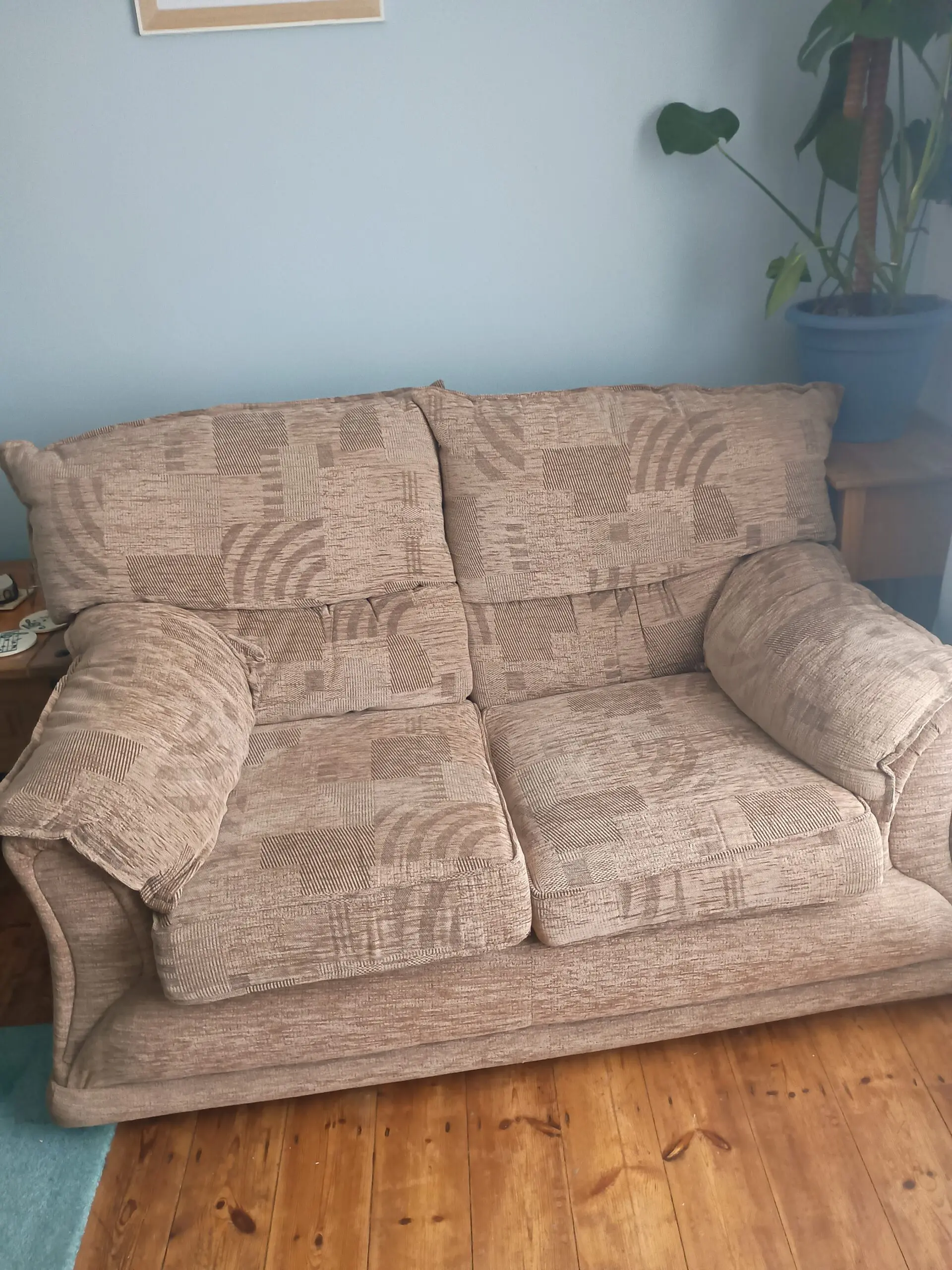 Brown 2 seat sofa