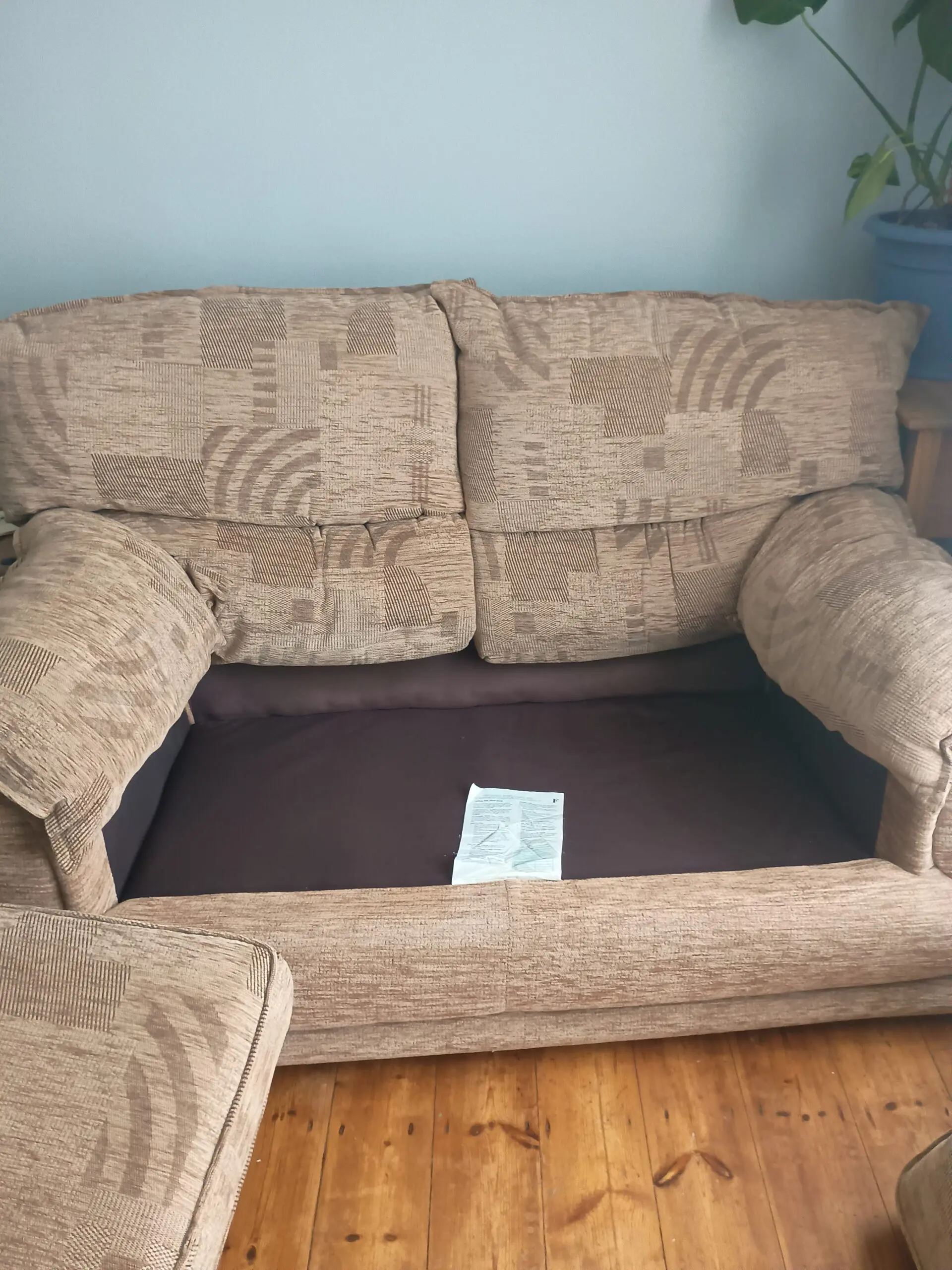 Brown 2 seat sofa