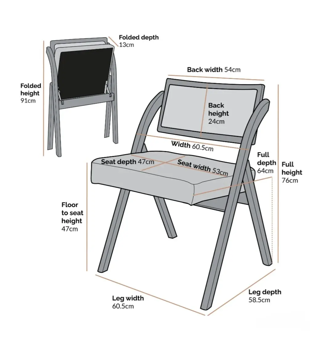 2 x Daals Bordon Natural Cane Rattan Folding Chair
