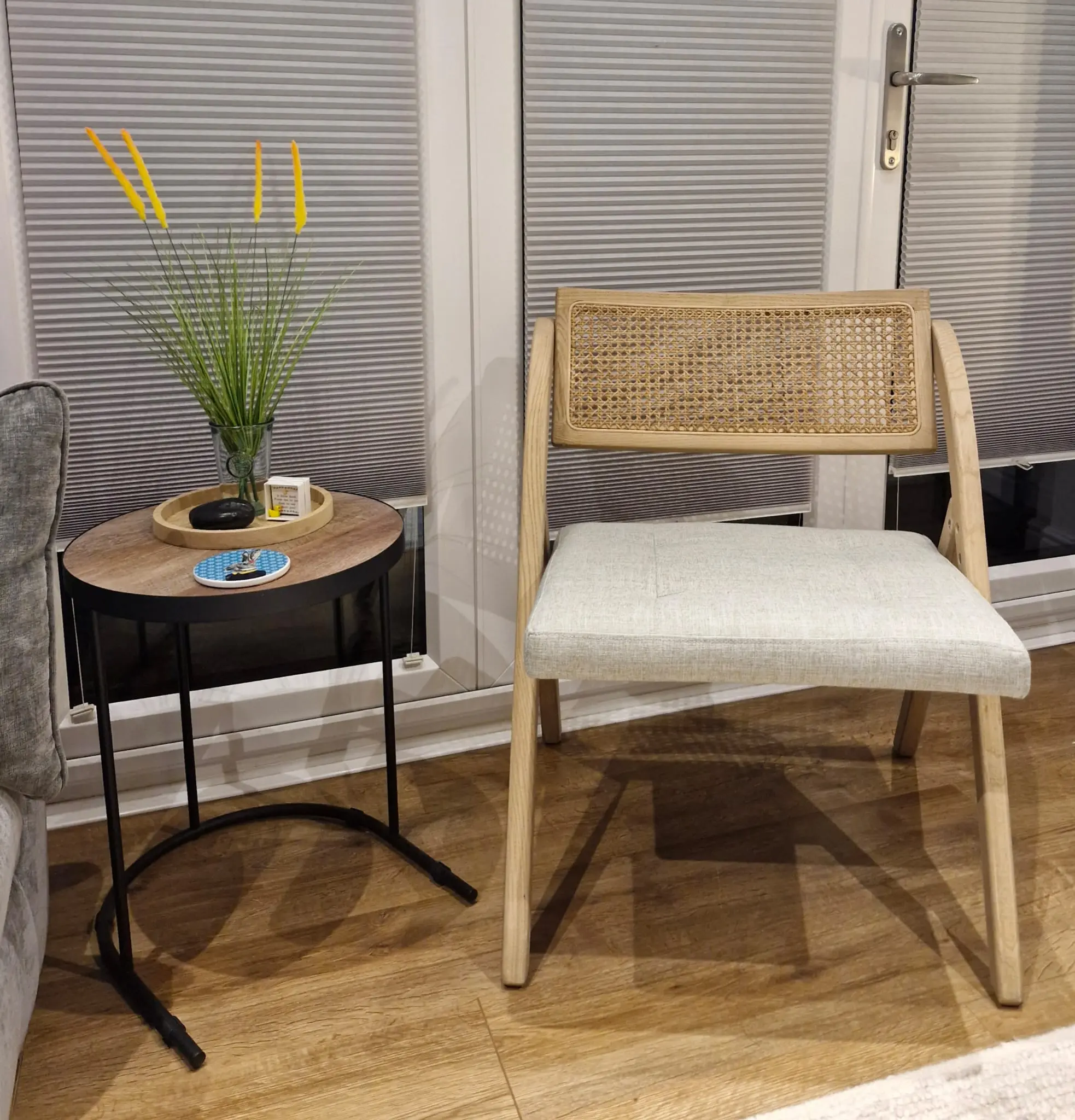 2 x Daals Bordon Natural Cane Rattan Folding Chair