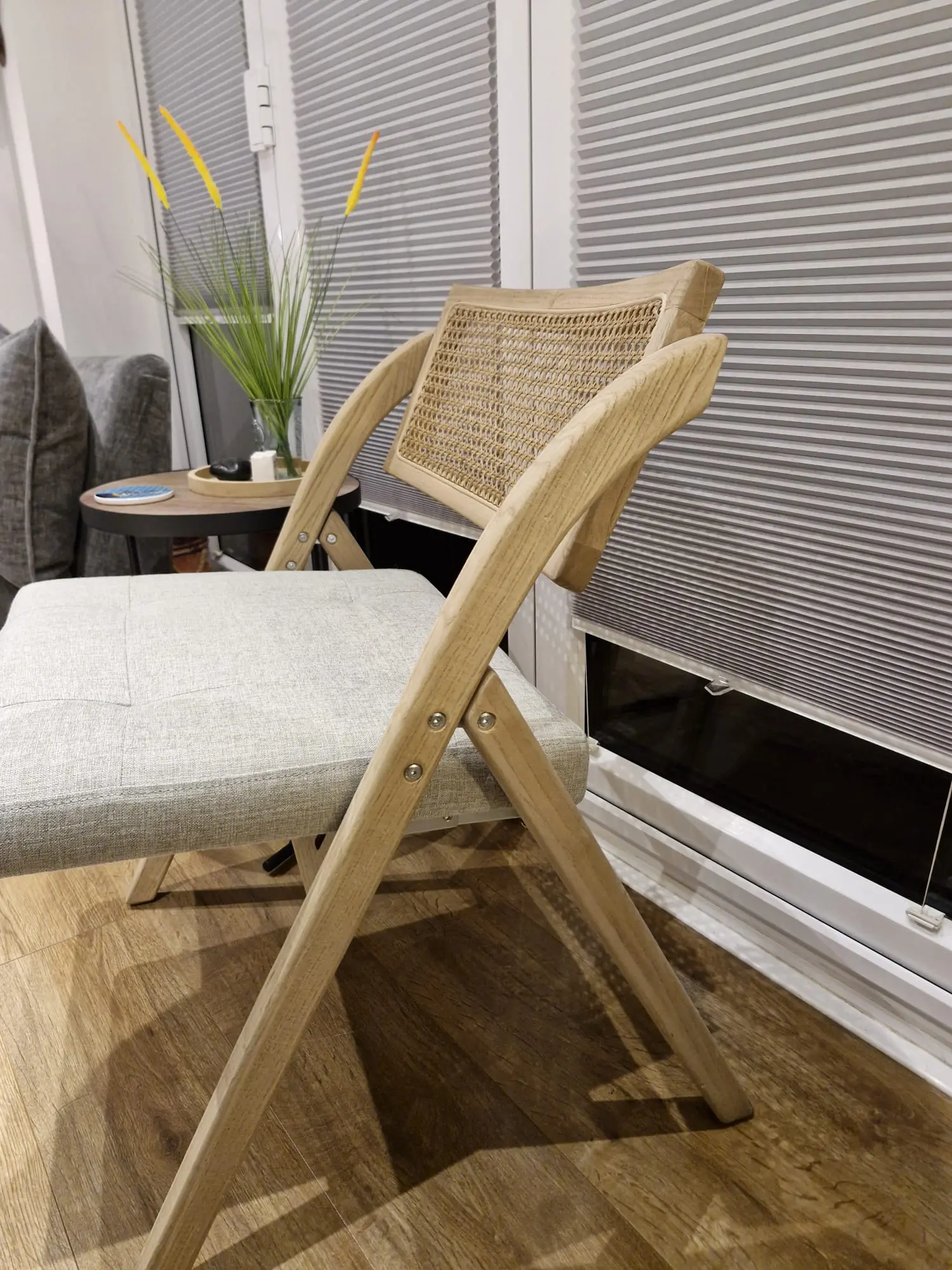 2 x Daals Bordon Natural Cane Rattan Folding Chair