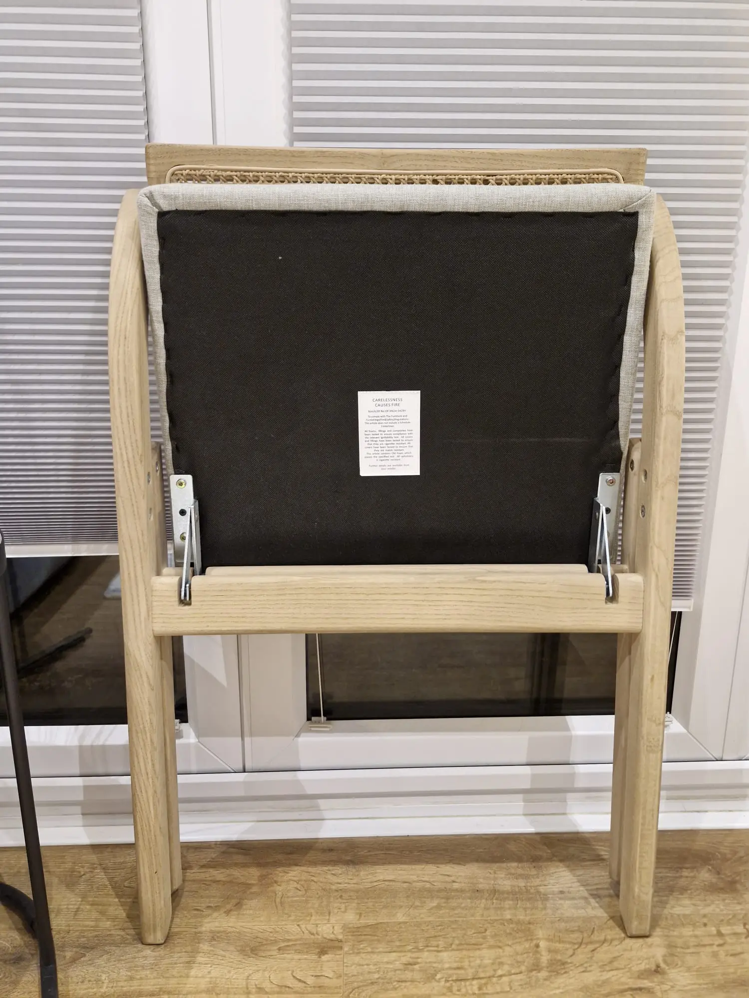 2 x Daals Bordon Natural Cane Rattan Folding Chair