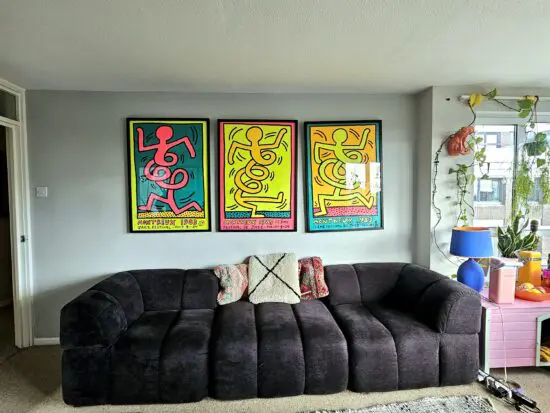 Black Modular Sofa and Footstool – Soft Chenille Modern Contemporary Design