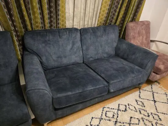 Village SASHA Fabric 2 Seater Sofa & ISLA Fabric Swivel Arm Chair