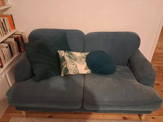 Ikea blue sofa