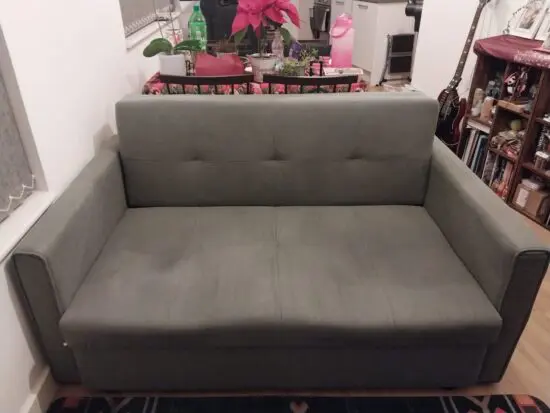 Light grey convertible 2-seater Sofa-bed