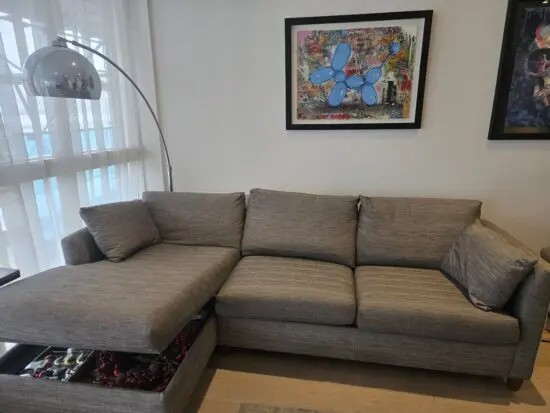 Made Grey 3-seat corner sofa-bed