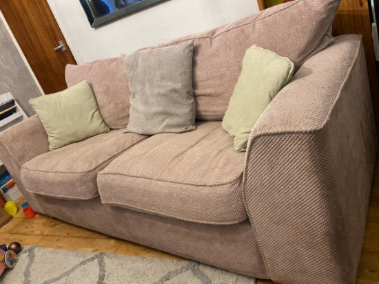Three seater textured sofa
