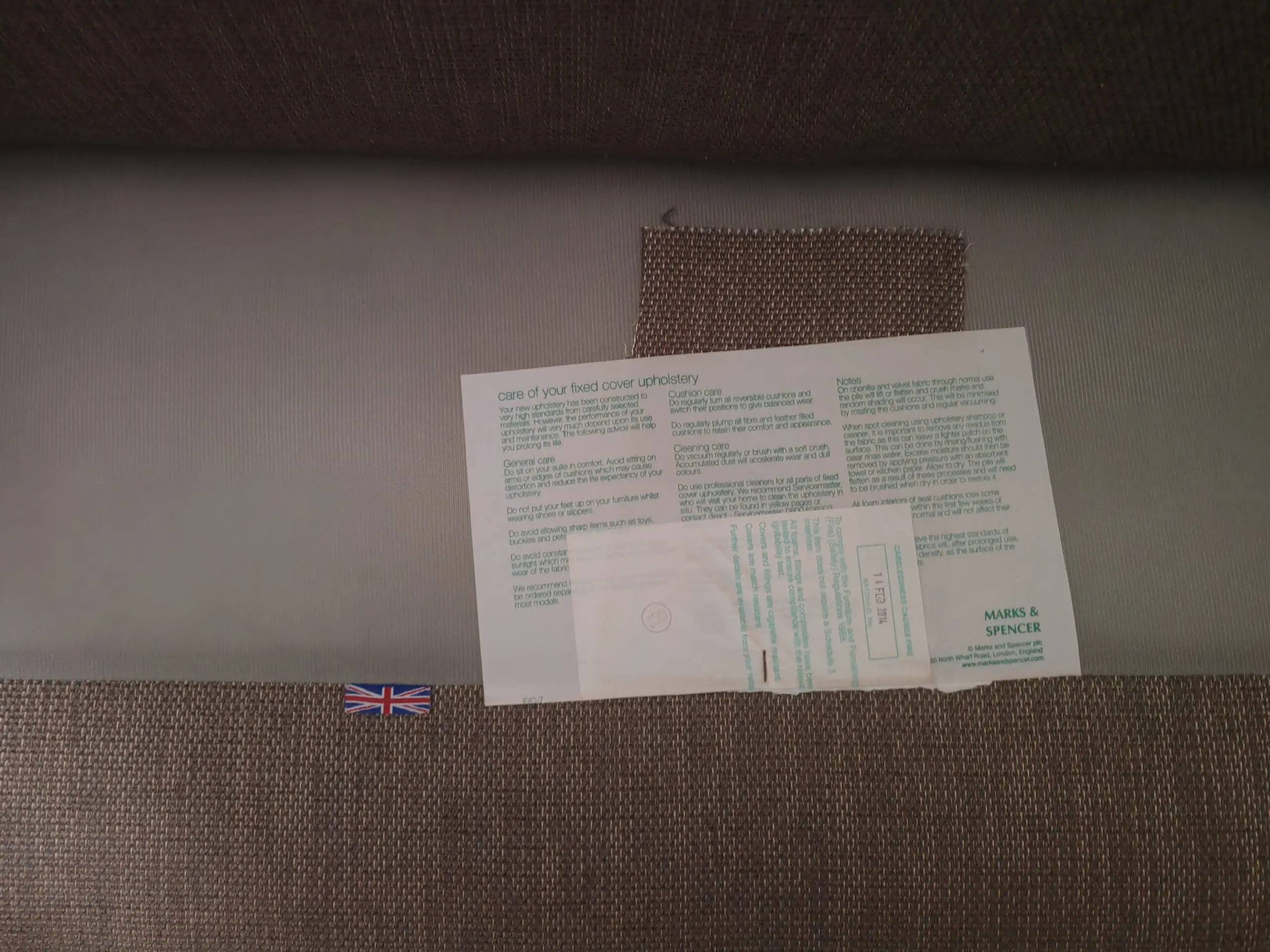 M&S Abbey Love Seat Sofa 2 Seater Grey Fabric