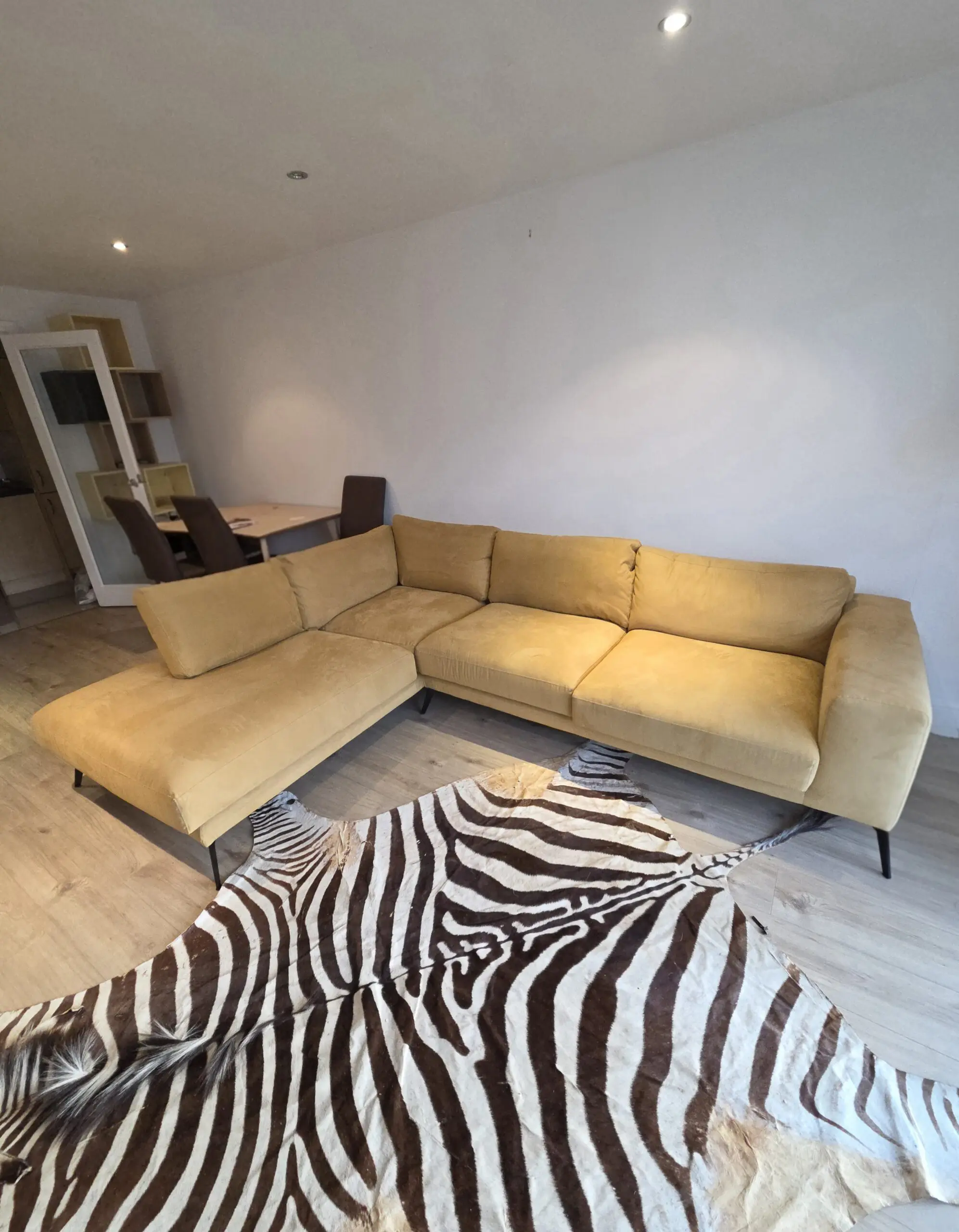 Sociology left facing arm end mustard corner sofa