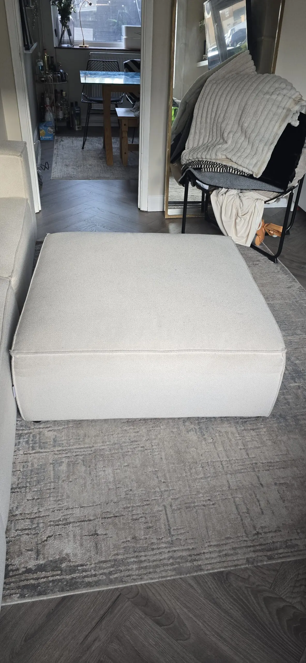 Sofa Club 3 seater and footstool in Almost Oyster