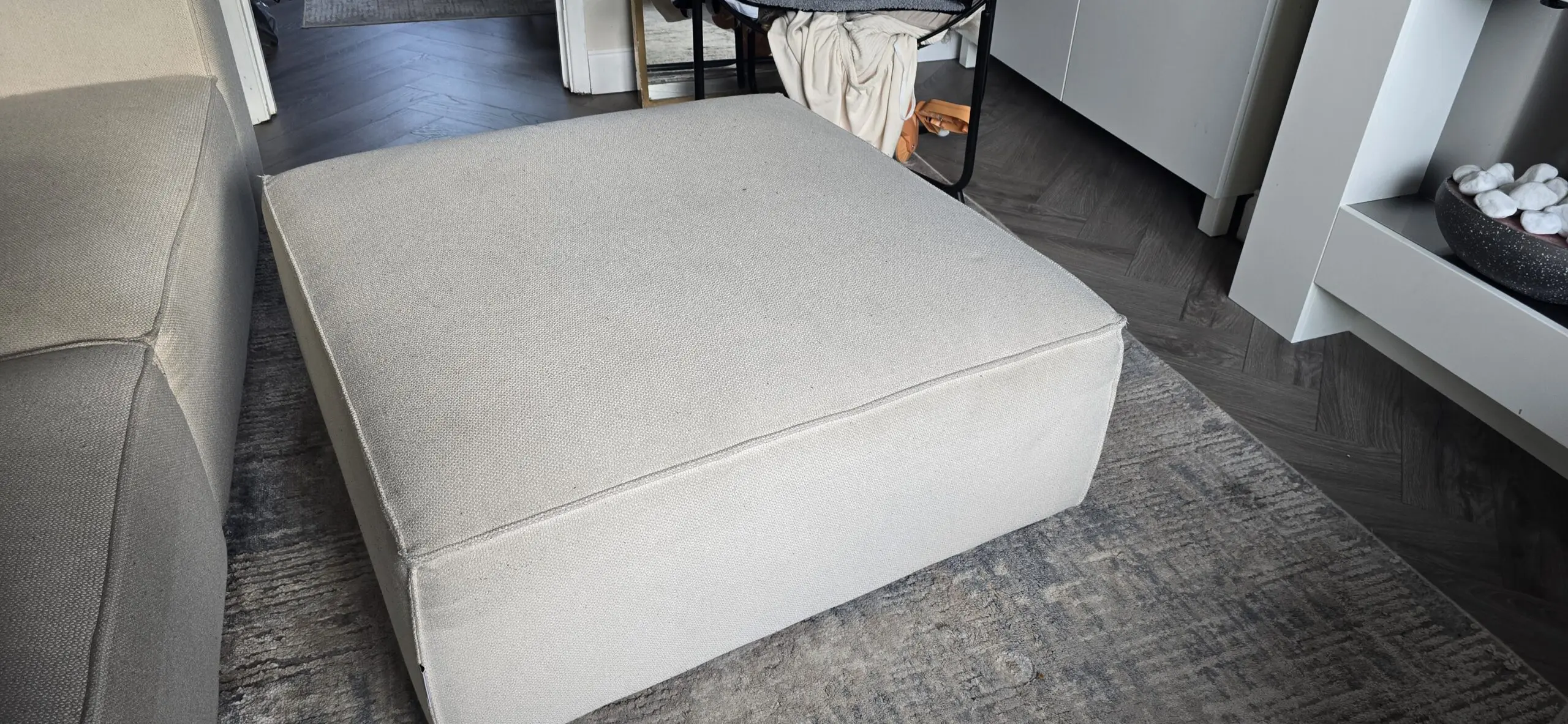 Sofa Club 3 seater and footstool in Almost Oyster