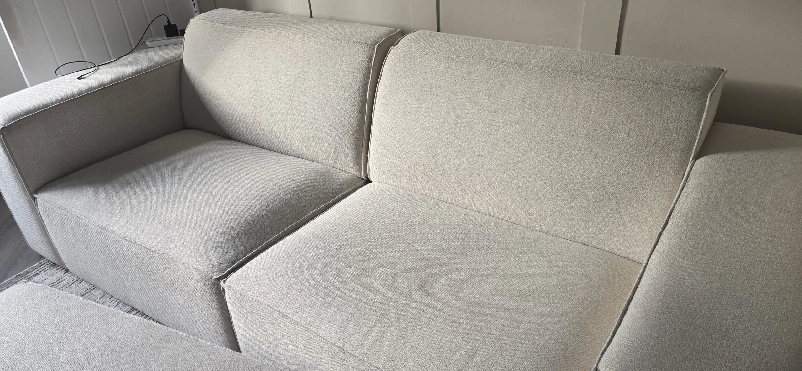 Sofa Club 3 seater and footstool in Almost Oyster