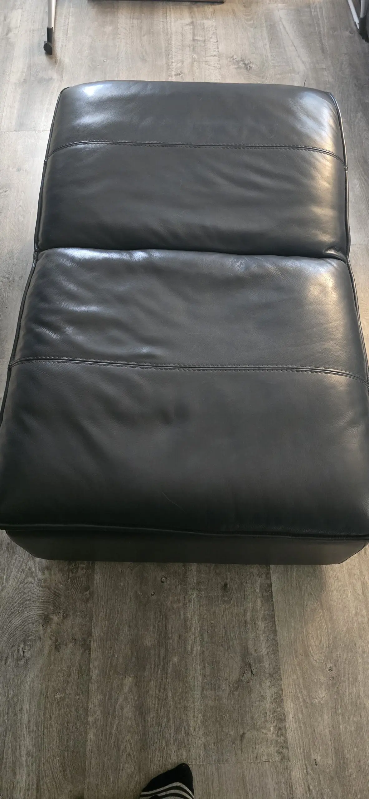 Furniture village Infinity sofa bed with chair stool, ocean blue leather