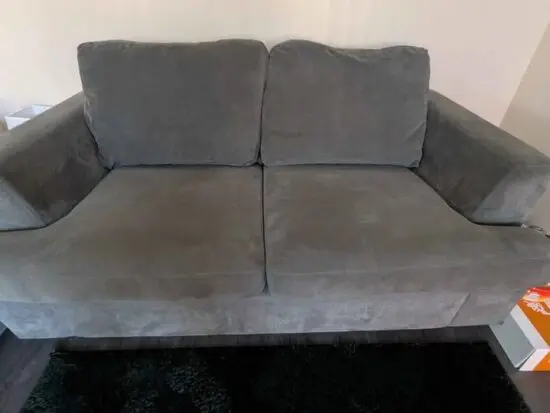 Grey 2 Seater Sofa With High Back Cushions For Sale